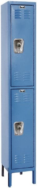 Hallowell - 2 Door, 2 Tier, Ready-Built Wardrobe & Box Lockers - Industrial Tool & Supply