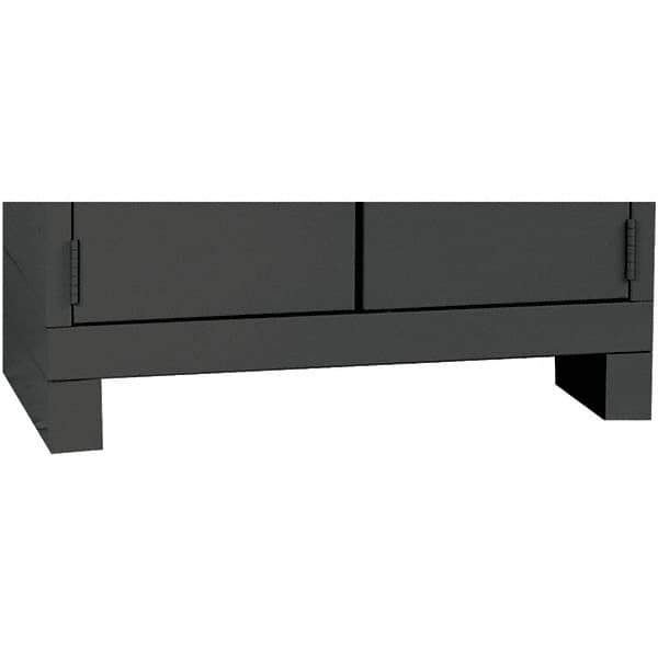 Hallowell - Charcoal, Galvanneal Corrosion Resistant Steel, Cabinet Leg Kit - 4" Wide x 24" Deep x 4" High Body - Industrial Tool & Supply