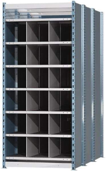 Hallowell - 18 Bin Heavy-Duty Deep Bin Industrial Shelving - 36 Inch Overall Width x 72 Inch Overall Depth x 87 Inch Overall Height, Blue and Platinum Steel Bins - Industrial Tool & Supply
