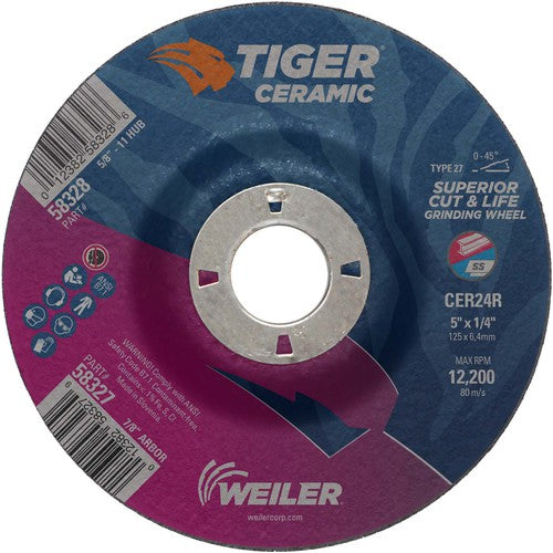 5X1/4 TIGER CERAMIC T27 GRIND WHL - Industrial Tool & Supply