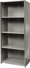 Hallowell - 5 Shelf, 800 Lb. Capacity, Free Standing Closed Shelving - 36 Inch Wide x 24 Inch Deep x 87 Inch High, Gray - Industrial Tool & Supply
