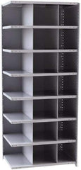 Hallowell - 21 Bin Closed Industrial Bin Shelving - 36 Inch Overall Width x 24 Inch Overall Depth x 87 Inch Overall Height, Gray Metal Bins - Industrial Tool & Supply