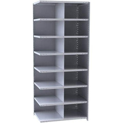 Hallowell - 14 Bin Closed Industrial Bin Shelving - 36 Inch Overall Width x 12 Inch Overall Depth x 87 Inch Overall Height, Gray Metal Bins - Industrial Tool & Supply