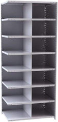Hallowell - 14 Bin Closed Industrial Bin Shelving - 36 Inch Overall Width x 24 Inch Overall Depth x 87 Inch Overall Height, Gray Metal Bins - Industrial Tool & Supply