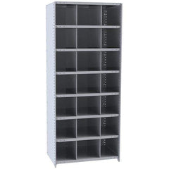 Hallowell - 21 Bin Closed Industrial Bin Shelving - 36 Inch Overall Width x 18 Inch Overall Depth x 87 Inch Overall Height, Gray Metal Bins - Industrial Tool & Supply