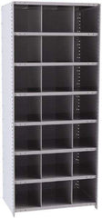 Hallowell - 21 Bin Closed Industrial Bin Shelving - 36 Inch Overall Width x 24 Inch Overall Depth x 87 Inch Overall Height, Gray Metal Bins - Industrial Tool & Supply