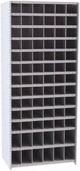 Hallowell - 78 Bin Closed Industrial Bin Shelving - 36 Inch Overall Width x 24 Inch Overall Depth x 87 Inch Overall Height, Gray Metal Bins - Industrial Tool & Supply