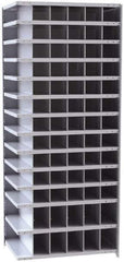 Hallowell - 78 Bin Closed Industrial Bin Shelving - 36 Inch Overall Width x 24 Inch Overall Depth x 87 Inch Overall Height, Gray Metal Bins - Industrial Tool & Supply