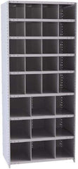 Hallowell - 29 Bin Closed Industrial Bin Shelving - 36 Inch Overall Width x 24 Inch Overall Depth x 87 Inch Overall Height, Gray Metal Bins - Industrial Tool & Supply