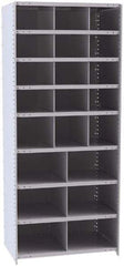 Hallowell - 21 Bin Closed Industrial Bin Shelving - 36 Inch Overall Width x 24 Inch Overall Depth x 87 Inch Overall Height, Gray Metal Bins - Industrial Tool & Supply