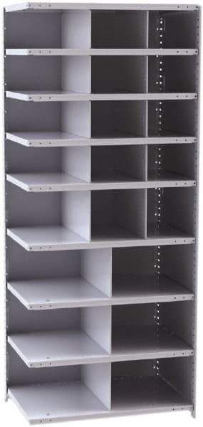 Hallowell - 21 Bin Closed Industrial Bin Shelving - 36 Inch Overall Width x 24 Inch Overall Depth x 87 Inch Overall Height, Gray Metal Bins - Industrial Tool & Supply