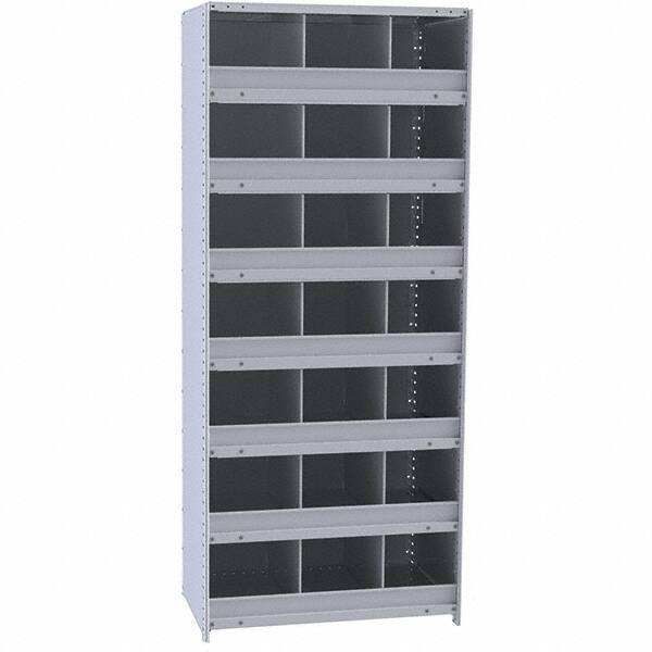 Hallowell - 21 Bin Closed Industrial Bin Shelving - 36 Inch Overall Width x 18 Inch Overall Depth x 87 Inch Overall Height, Gray Metal Bins - Industrial Tool & Supply