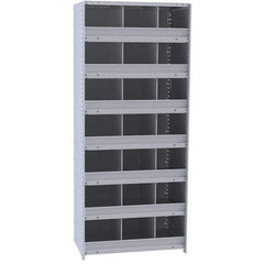 Hallowell - 21 Bin Closed Industrial Bin Shelving - 36 Inch Overall Width x 12 Inch Overall Depth x 87 Inch Overall Height, Gray Metal Bins - Industrial Tool & Supply