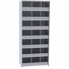 Hallowell - 21 Bin Closed Industrial Bin Shelving - 36 Inch Overall Width x 18 Inch Overall Depth x 87 Inch Overall Height, Gray Metal Bins - Industrial Tool & Supply