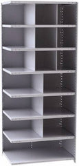 Hallowell - 16 Bin Closed Industrial Bin Shelving - 36 Inch Overall Width x 24 Inch Overall Depth x 87 Inch Overall Height, Gray Metal Bins - Industrial Tool & Supply