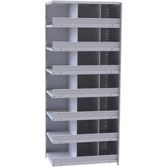 Hallowell - 21 Bin Closed Industrial Bin Shelving - 36 Inch Overall Width x 12 Inch Overall Depth x 87 Inch Overall Height, Gray Metal Bins - Industrial Tool & Supply