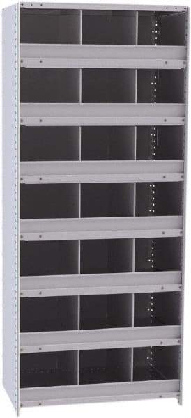 Hallowell - 21 Bin Closed Industrial Bin Shelving - 36 Inch Overall Width x 24 Inch Overall Depth x 87 Inch Overall Height, Gray Metal Bins - Industrial Tool & Supply