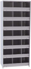 Hallowell - 21 Bin Closed Industrial Bin Shelving - 36 Inch Overall Width x 24 Inch Overall Depth x 87 Inch Overall Height, Gray Metal Bins - Industrial Tool & Supply