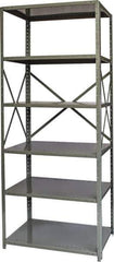 Hallowell - 6 Shelf Starter Heavy-Duty Open Steel Shelving - 800 Lb Capacity, 36" Wide x 87" High x 24" Deep, Gray - Industrial Tool & Supply