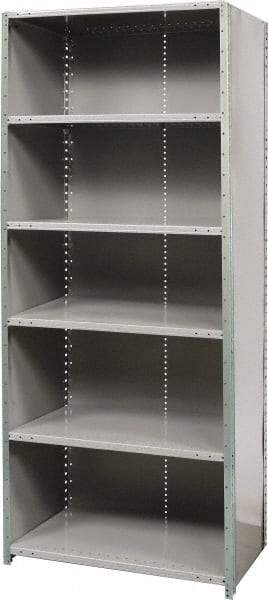 Hallowell - 6 Shelf, 800 Lb. Capacity, Free Standing Closed Shelving - 36 Inch Wide x 24 Inch Deep x 87 Inch High, Gray - Industrial Tool & Supply