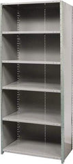 Hallowell - 6 Shelf, 800 Lb. Capacity, Free Standing Closed Shelving - 36 Inch Wide x 24 Inch Deep x 87 Inch High, Gray - Industrial Tool & Supply