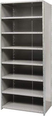 Hallowell - 8 Shelf, 800 Lb. Capacity, Free Standing Closed Shelving - 36 Inch Wide x 24 Inch Deep x 87 Inch High, Gray - Industrial Tool & Supply