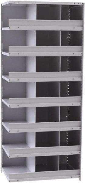 Hallowell - 21 Bin Closed Industrial Bin Shelving - 36 Inch Overall Width x 24 Inch Overall Depth x 87 Inch Overall Height, Gray Metal Bins - Industrial Tool & Supply