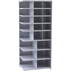 Hallowell - 21 Bin Closed Industrial Bin Shelving - 36 Inch Overall Width x 12 Inch Overall Depth x 87 Inch Overall Height, Gray Metal Bins - Industrial Tool & Supply