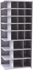 Hallowell - 29 Bin Closed Industrial Bin Shelving - 36 Inch Overall Width x 24 Inch Overall Depth x 87 Inch Overall Height, Gray Metal Bins - Industrial Tool & Supply