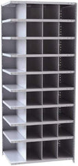 Hallowell - 36 Bin Closed Industrial Bin Shelving - 36 Inch Overall Width x 24 Inch Overall Depth x 87 Inch Overall Height, Gray Metal Bins - Industrial Tool & Supply