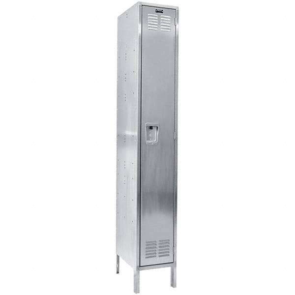 Hallowell - 1 Door, 1 Tier, Stainless Steel Locker - Industrial Tool & Supply