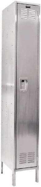 Hallowell - 1 Door, 1 Tier, Stainless Steel Locker - Industrial Tool & Supply