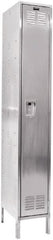Hallowell - 1 Door, 1 Tier, Stainless Steel Locker - Industrial Tool & Supply
