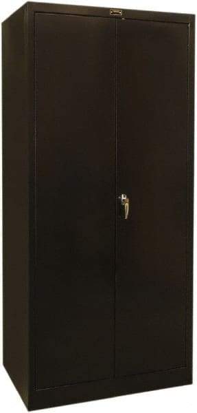 Hallowell - 4 Shelf Combination Storage Cabinet - Steel, 36" Wide x 24" Deep x 72" High, Black - Industrial Tool & Supply
