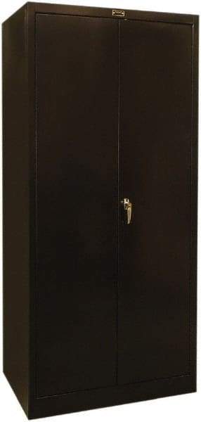 Hallowell - 4 Shelf Locking Storage Cabinet - Steel, 36" Wide x 24" Deep x 72" High, Black - Industrial Tool & Supply