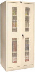 Hallowell - 4 Shelf Visible Storage Cabinet - Steel, 36" Wide x 24" Deep x 72" High, Tan - Industrial Tool & Supply