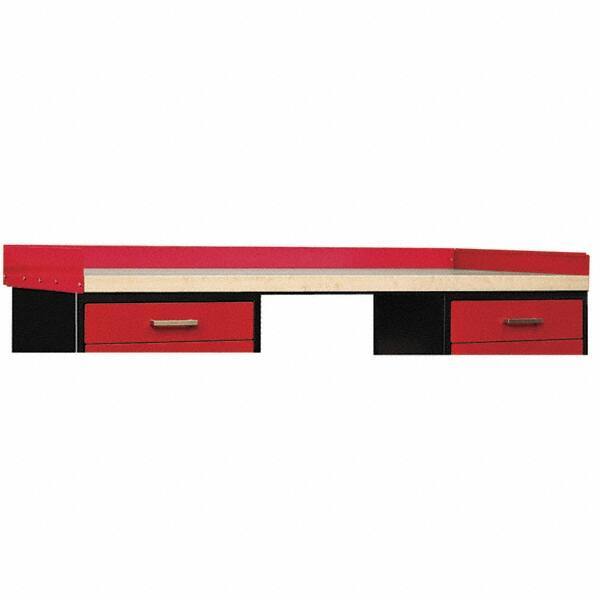 Hallowell - Steel Workbench & Workstation Side and Back Rail Kit - 24" Deep, 4" High, Use with Fort Knox Modular Utility Storage & Workbench System - Industrial Tool & Supply