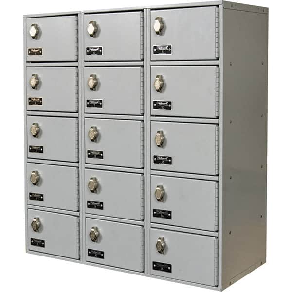 Hallowell - 15 Door, 5 Tier, Mobile Device Locker - Industrial Tool & Supply