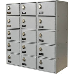 Hallowell - 15 Door, 5 Tier, Mobile Device Locker - Industrial Tool & Supply