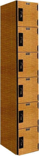 Hallowell - 6 Door, 6 Tier, Premium Box Lockers - Industrial Tool & Supply