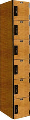 Hallowell - 6 Door, 6 Tier, Premium Box Lockers - Industrial Tool & Supply