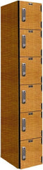 Hallowell - 6 Door, 6 Tier, Premium Box Lockers - Industrial Tool & Supply