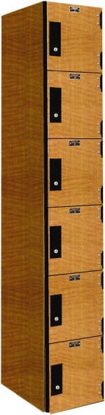 Hallowell - 6 Door, 6 Tier, Premium Box Lockers - Industrial Tool & Supply