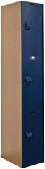 Hallowell - 3 Door, 3 Tier, Solid Plastic Locker - Industrial Tool & Supply