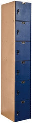 Hallowell - 6 Door, 6 Tier, Solid Plastic Locker - Industrial Tool & Supply