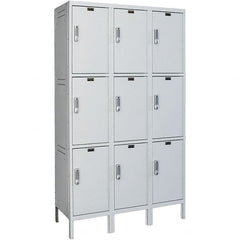 Hallowell - 9 Door, 3 Tier, Charging Station Locker - Industrial Tool & Supply