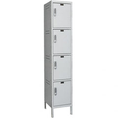 Hallowell - 4 Door, 4 Tier, Charging Station Locker - Industrial Tool & Supply