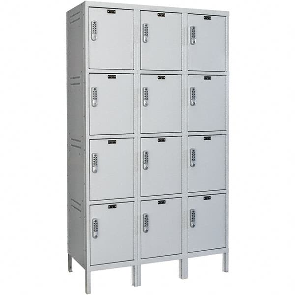 Hallowell - 12 Door, 4 Tier, Charging Station Locker - Industrial Tool & Supply