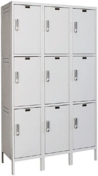 Hallowell - 9 Door, 3 Tier, Charging Station Locker - Industrial Tool & Supply