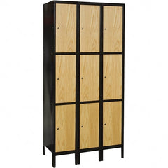 Hallowell - 9 Door, 3 Tier, Premium Wardrobe Lockers - Industrial Tool & Supply